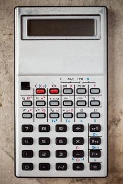 Old electronic calculator Stock Photos