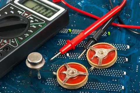 Old electronic components Stock Photos