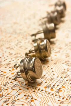 Old electronic components 스톡 사진