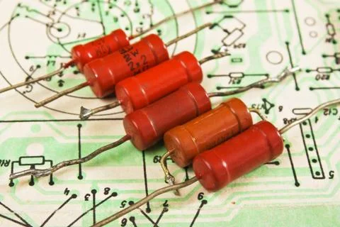 Old electronic components Stock Photos