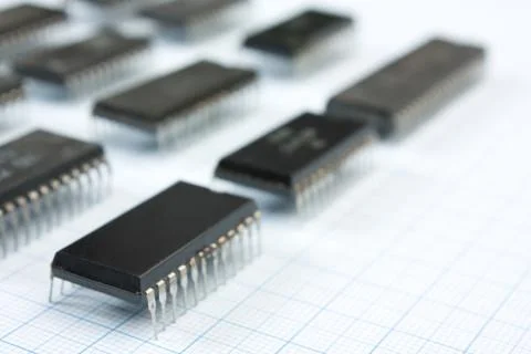 Old electronic components 스톡 사진