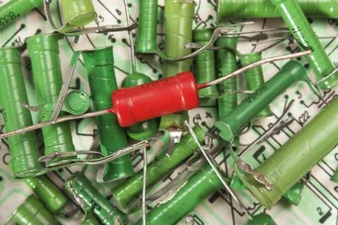 Old electronic components Foto stock