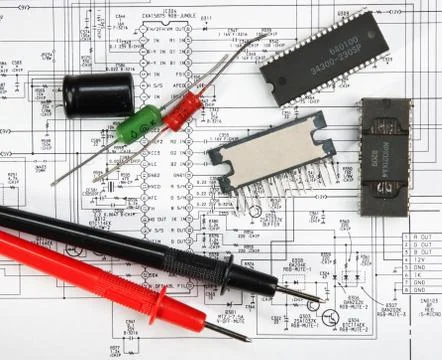 Old electronic components Stock-Fotos