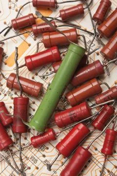 Old electronic components Stock Photos