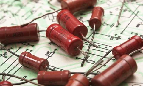Old electronic components Stock Photos