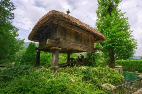 Old Elevated Granary to store Harvests safe from Rodents Stock Photos