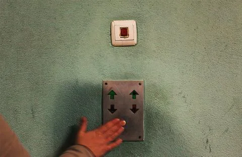 Old Elevator Button Fotos de archivo