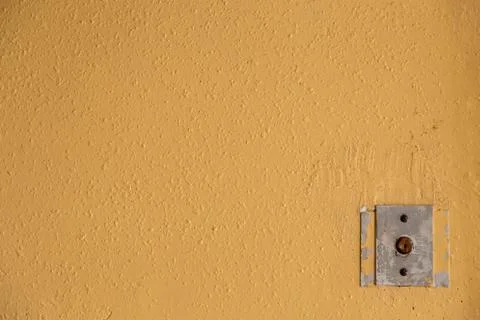 Old elevator call button with grungy pattern in a soviet building in post-soviet 写真素材
