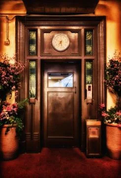 Old elevator door Stock Photos