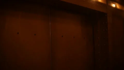 Old Elevator Doors Closing with Flickering Lights Breaking and Shaking Stock Footage 334699366