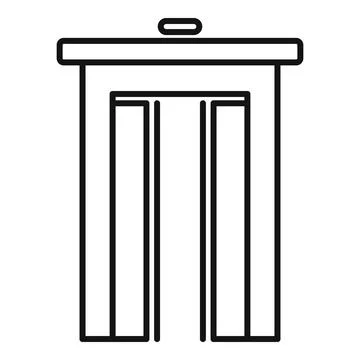 Old elevator icon, outline style Stock Illustration