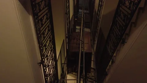 Old elevator in Rome. Stock Footage 136270835