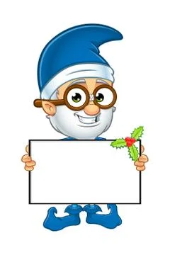 Old Elf Character in Blue Stock Illustration