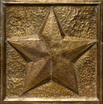 Old embossed five-pointed star Stock Photos