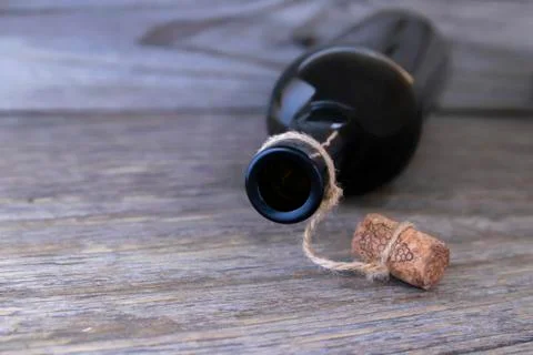 Old empty bottle of wine. Stock Photos