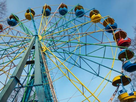 Old empty ferris wheel close-up Stock Photos