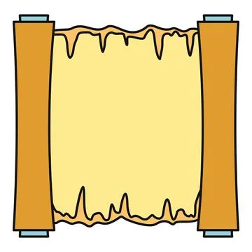Old empty parchment scroll for message antique document Stock Illustration