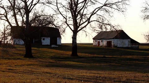 Old empty Ranch. Tree branches. Stock Footage 34658690