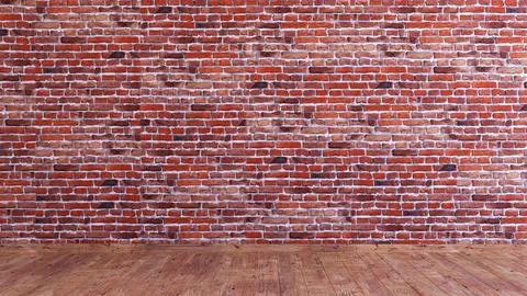 Old empty red brick wall mock up, grunge texture background design Illustrazione stock
