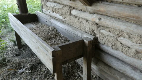Old Empty Stable On Farm. Slider View. Stock Footage 127921459