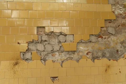 An old enamel tile wall texture. Stock Photos
