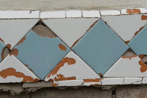 An old enamel tile wall texture. Stock Photos