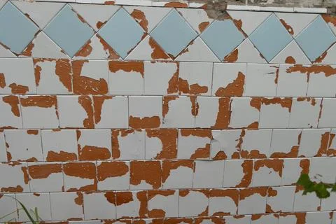 An old enamel tile wall texture. Stock Photos