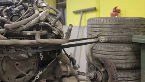 Old engine , close-up Stock Footage 131299397