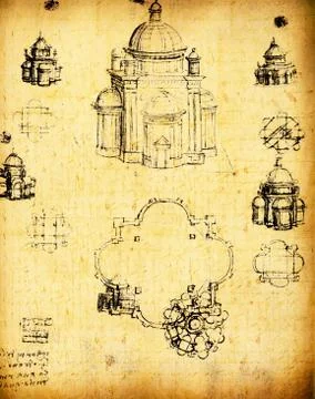 Old engineering drawing Stock Photos
