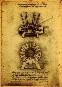 Old engineerin​g drawing Stock Photos