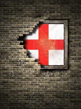 Old England flag in brick wall Stock Illustration