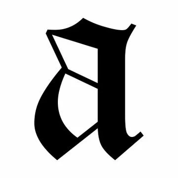 Old English Small A Stock Illustration