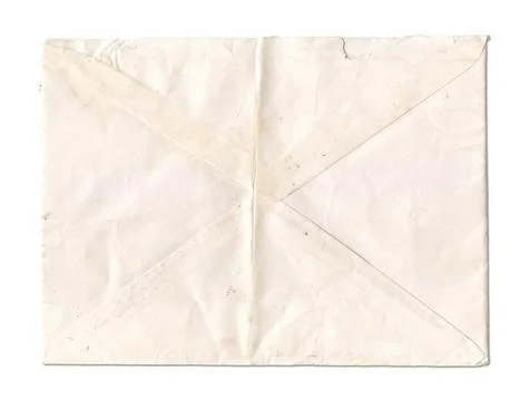 Old envelope back isolated on white 스톡 사진