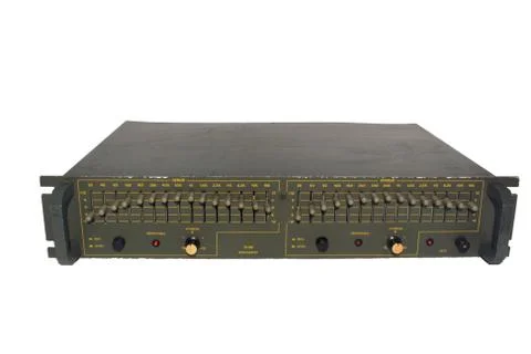 Old equalizer on white background Stock Photos