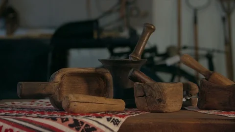 Old equipment on the table Vídeo Stock 94724272