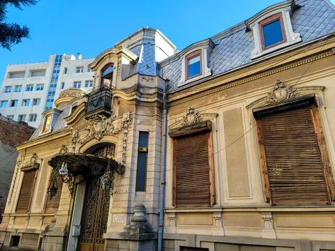 The old estate looking like a castle in Bucharest, Romania Stock Photos