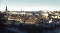 Old European city from above, beautiful river and old houses on sunny winter day 4k or 4k+ Resolution