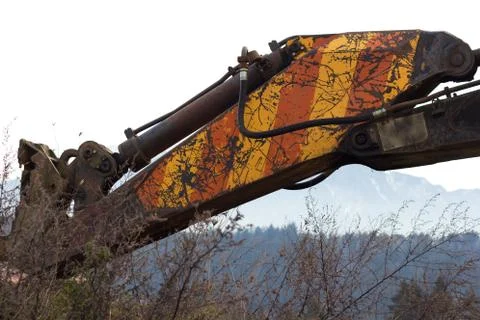 An old excavator arm Foto stock