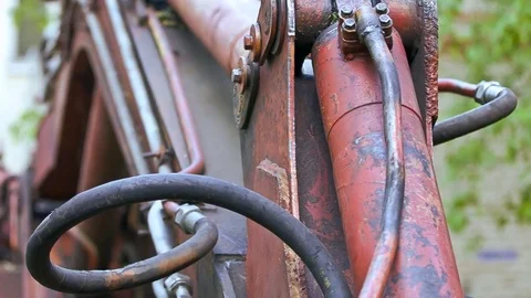 Old excavator in closeup Stock Footage 83932419