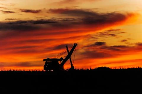 Old Excavator Sunset Foto stock