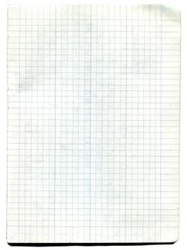 Old exercise book, squared sheet Stock Photos