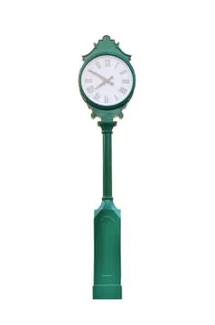 An old exterior clock on white Stock Photos