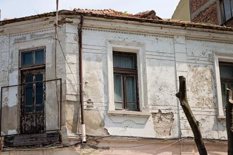 Old Facade Of Old House Stock Photos