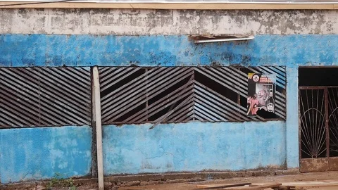 Old façade painting Stock Footage 80608277