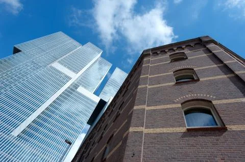 Old facing modern 写真素材