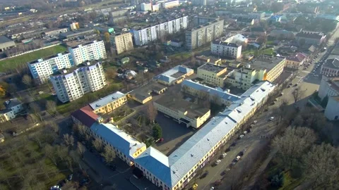 Old factory in the city from a height. Stock Footage 130217439