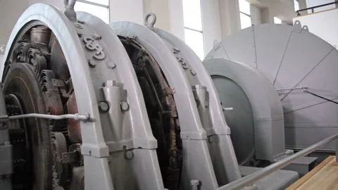 Old factory engine Stock Footage 94545085