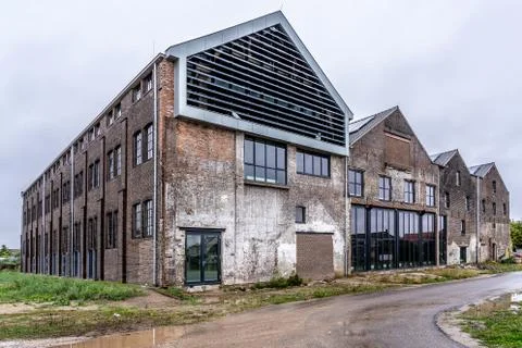 Old factory facade Stock Photos