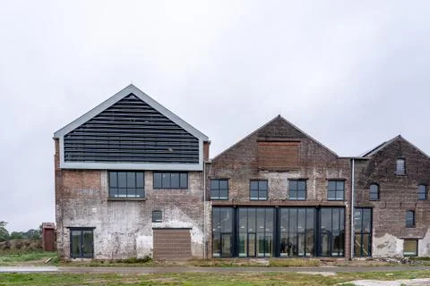 Old factory facade Stock Photos
