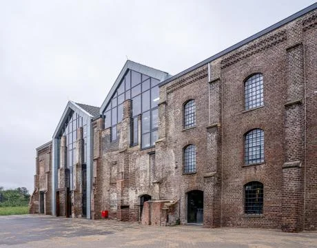 Old factory facade Stock Photos